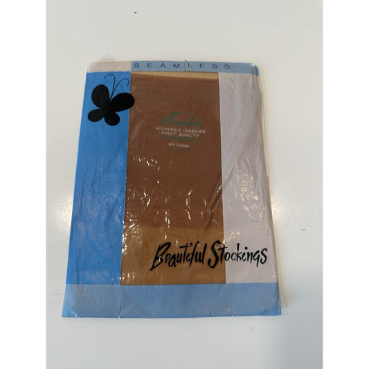 VINTAGE *NEW* 1950's Hosiery Seamless 400 Ndl Flat Knit-Beigetone-Sz 10.5