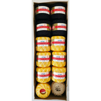 VINTAGE *NEW* 1960's Sillateen Yellow/Black/Beige Cotton Thread 43-75 Yds 12pk