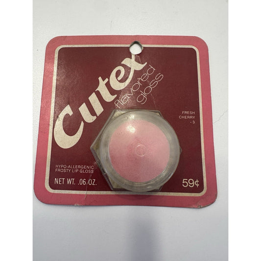 VINTAGE *NEW* 1970's Cutex Fresh Cherry Frosty Flavored Lip Gloss on Card
