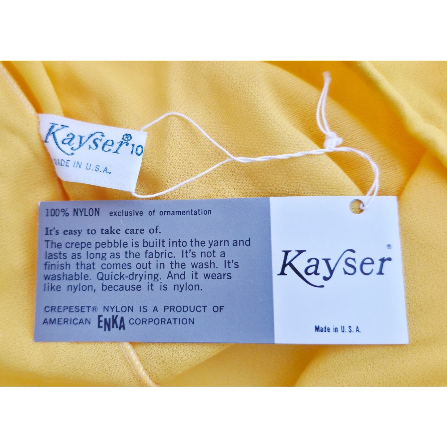 VINTAGE  1960's Kayser Yellow Pantalette with Bows 100% Nylon Size 7 (New with Imperfections)