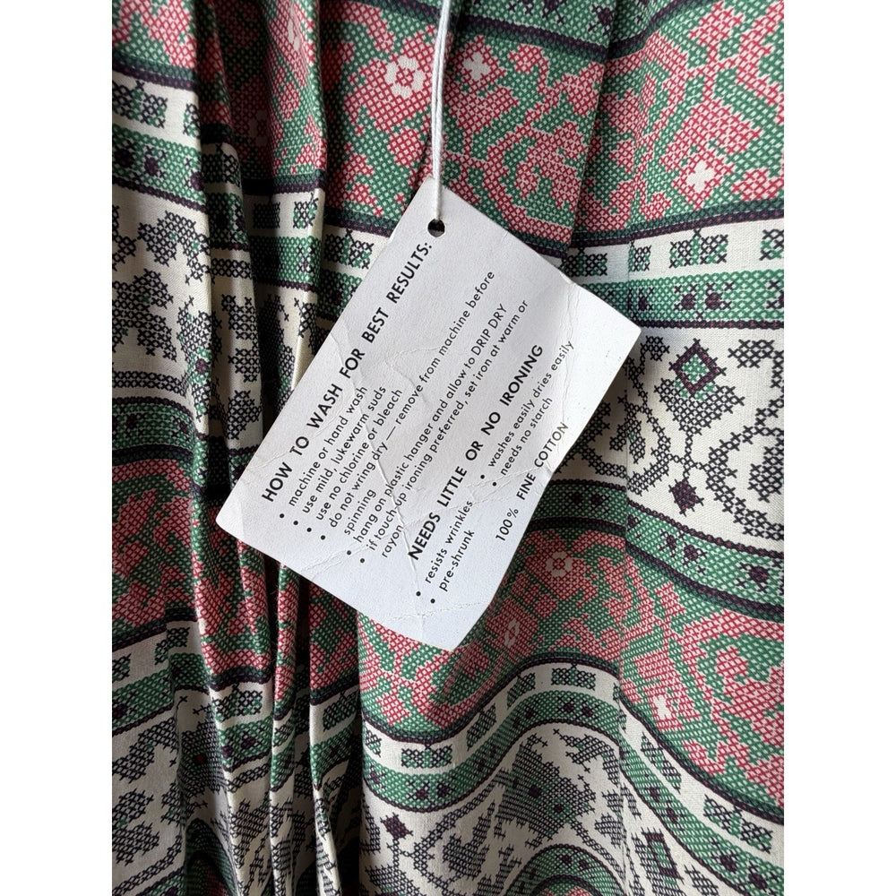 VINTAGE *NEW* 1960's Fruit of the Loom Patterned Pleated Mid Skirt Size 26