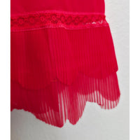 VINTAGE *NEW* 1960's Women's Red with Lace Trim Slip Dress Size 36
