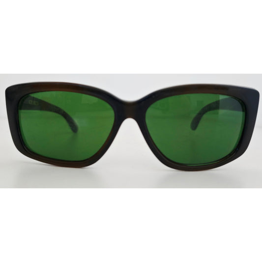 VINTAGE *PRISTINE* 1970's Glam Unisex Black Frame with Green Tinted Lenses Italy