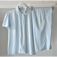 VINTAGE *NEW* 1960's Miss Crinoline Women's Blue with Lace Pajama Set Size 32