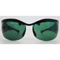VINTAGE *PRISTINE* 1970's Glam Unisex Black Oval Frame Green Lenses