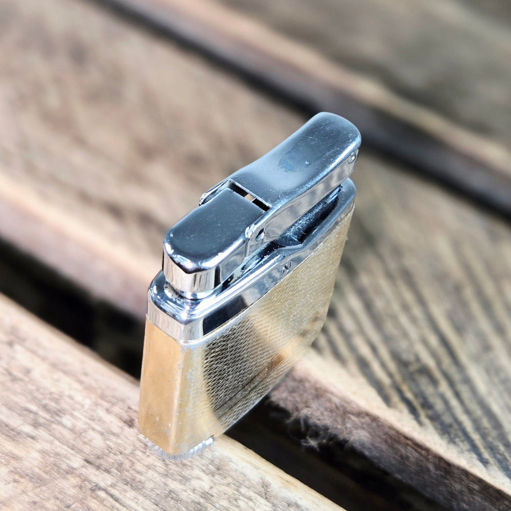 VINTAGE *NEW* 1950's Blaze Gold Textured Butane Lighter
