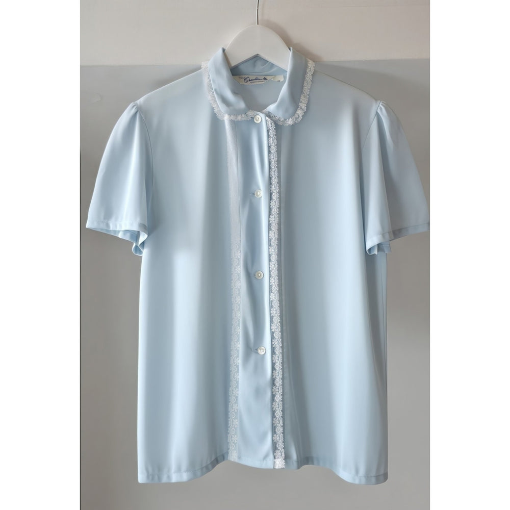 VINTAGE *NEW* 1960's Miss Crinoline Women's Blue with Lace Pajama Set Size 34