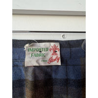 VINTAGE *NEW* 1960's Italian Plaid Mid-length Backslit Skirt Size