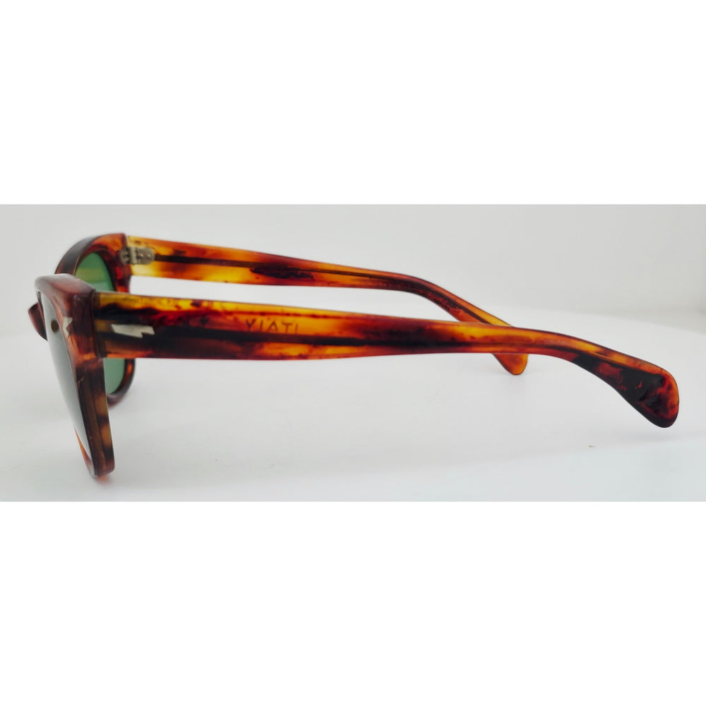 VINTAGE *NEW* 1970's Glam Unisex Tortoise Frame with Green Lens Sunglasses