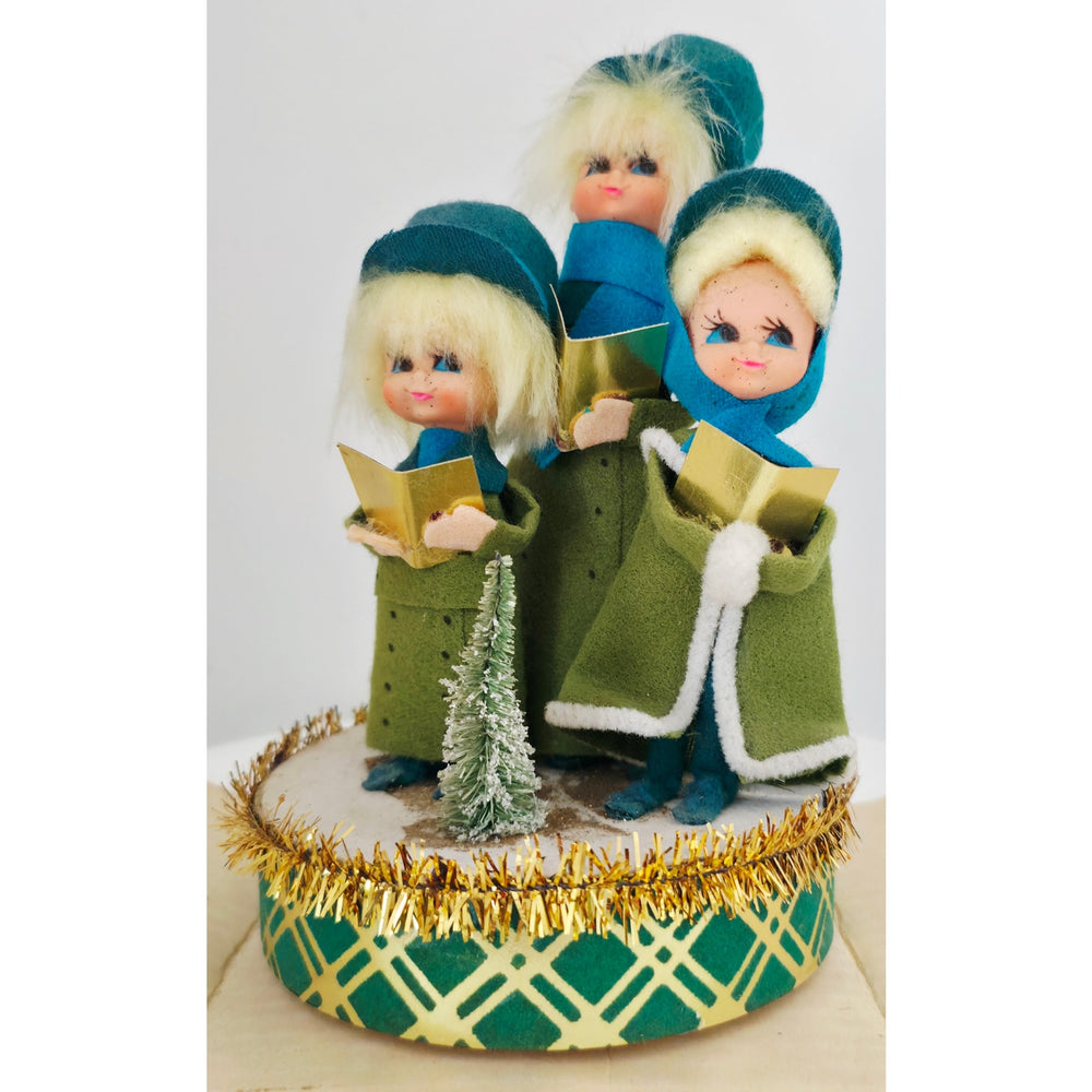 VINTAGE *NEW* 1960's Wind-Up Musical Choir Silent Night 2426 Green Made in Japan