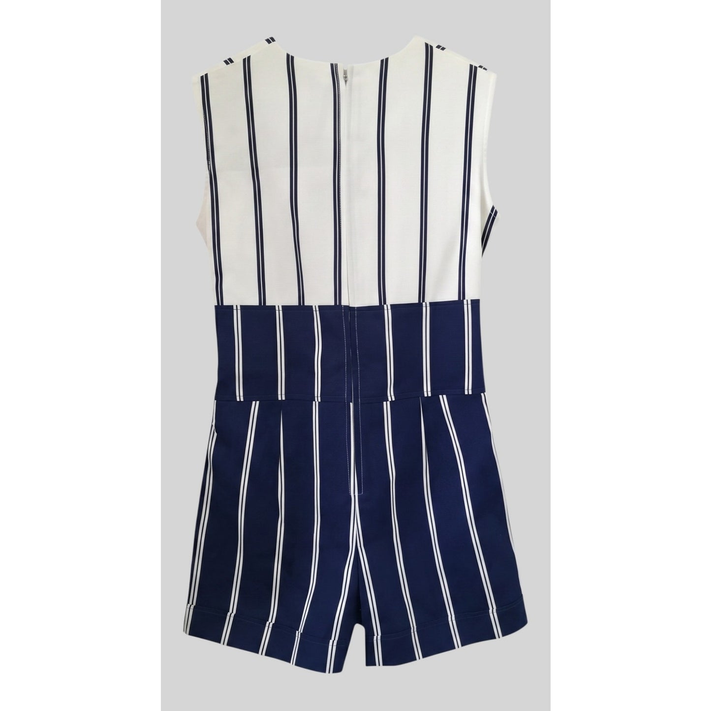 VINTAGE *NEW* 1960's Blue and White Striped Waist Tie Romper Size 12 Japan