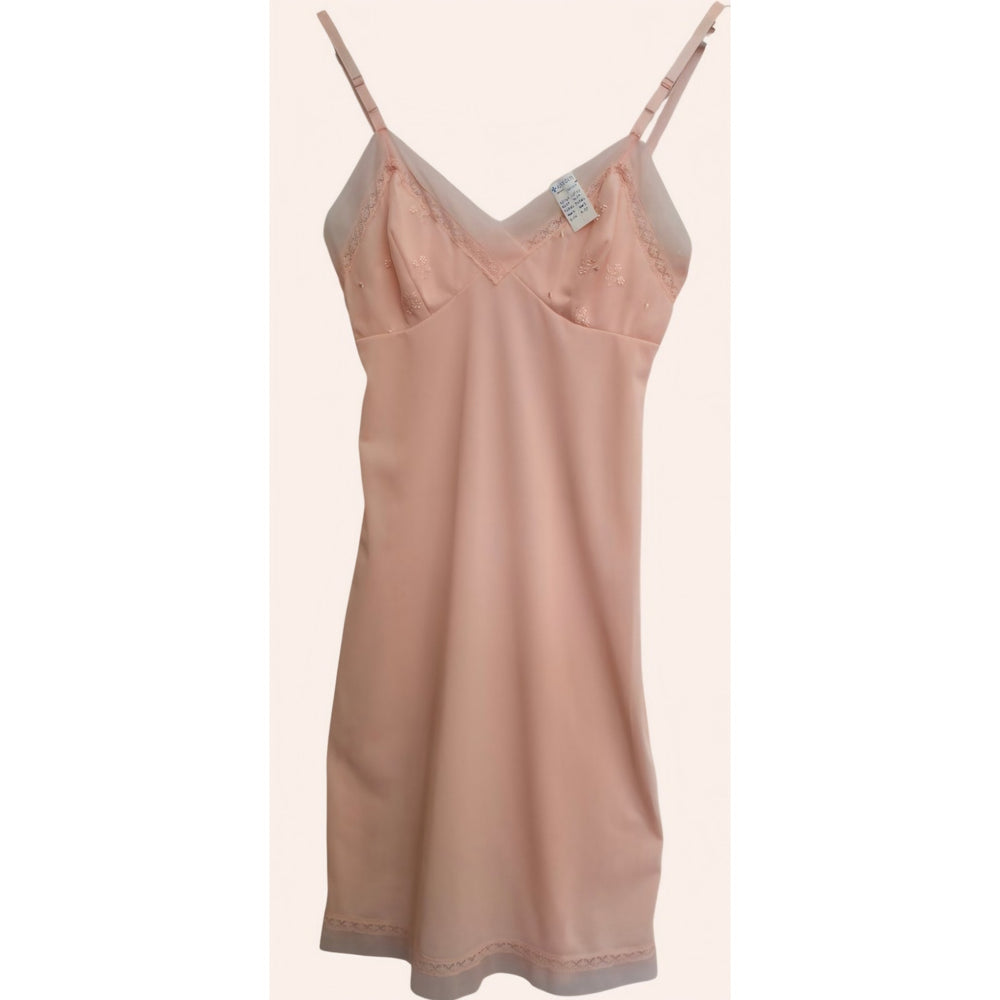 VINTAGE *NEW* 1960's Kayser Women's Light Pink with Lace Slip Dress Size XS