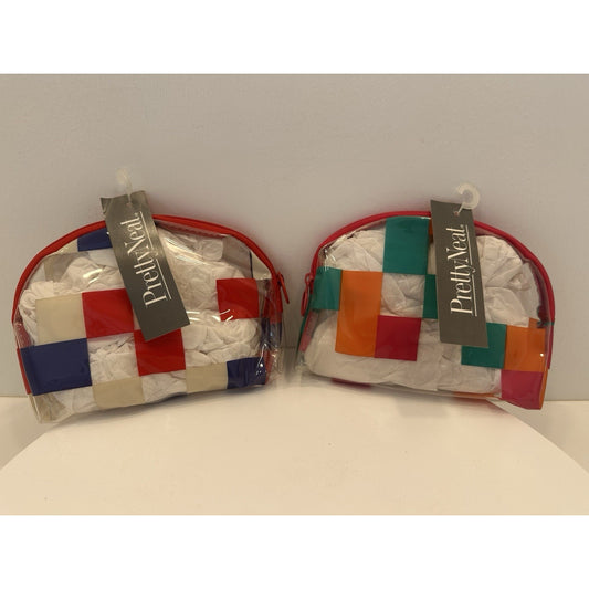 VINTAGE *NEW* 1989 Goody 1633/T Pretty Neat Cosmetic Zip Bag 5" X 6.5" Pair