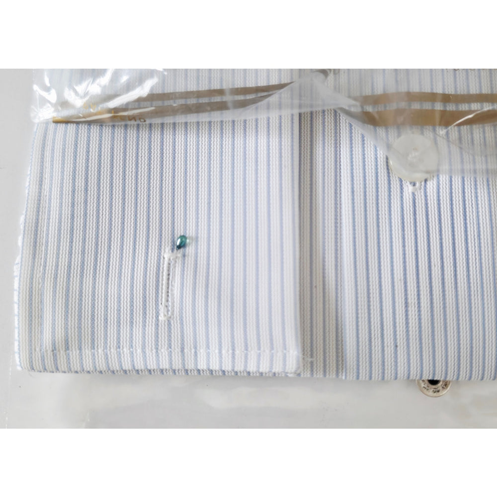 VINTAGE *NEW* 1960's Men's Sinclare White Striped Shirt 100% Nylon Size 15-32