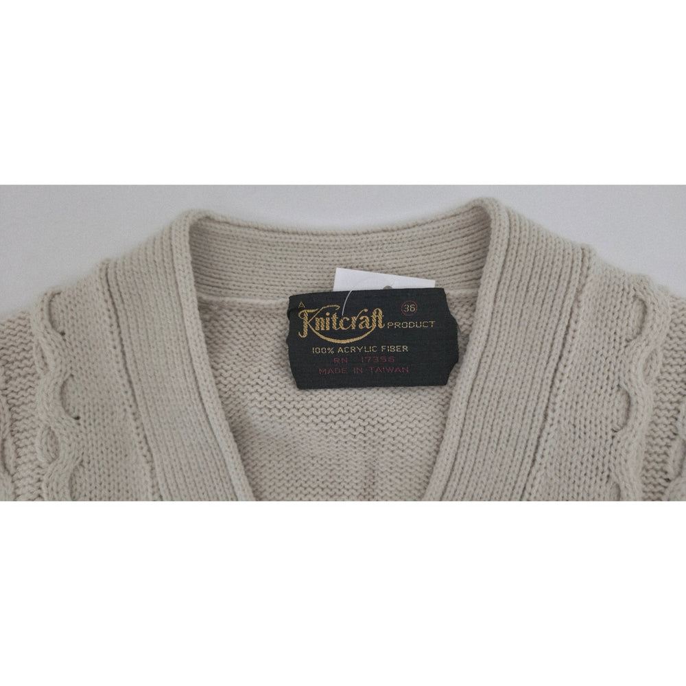 VINTAGE *NEW* 1970's Beige Women's Sweater Vest with Belt 100% Acrylic Size 36