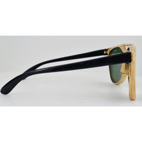 VINTAGE *NEW* 1970's Glam Unisex Gold Frame with Green Lens Sunglasses