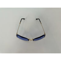 VINTAGE *NEW* 1970's ChrysDior Glam Sunglasses Blue Smoked Glass & Gold