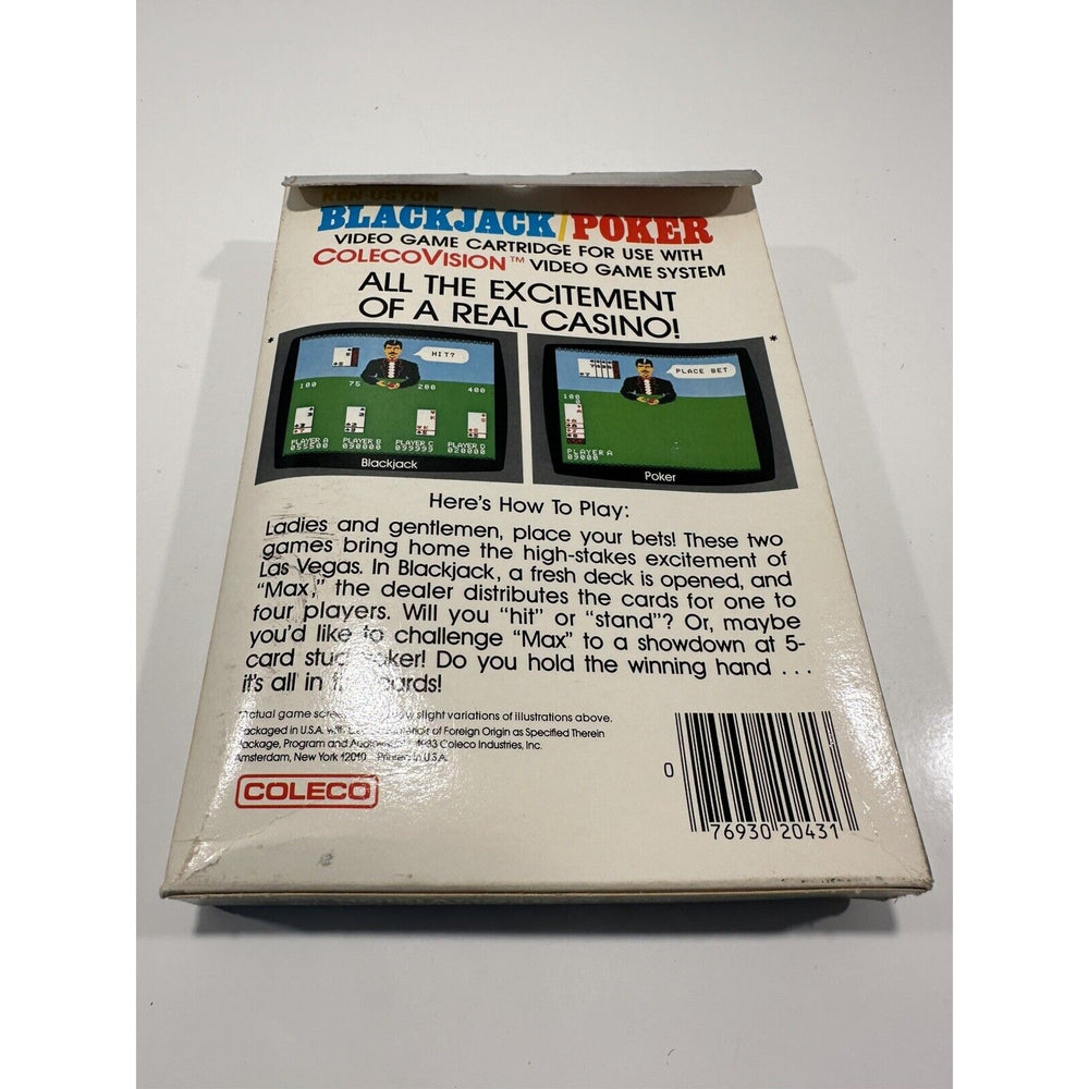 VINTAGE *NEW* COLECO Vision Ken Uston Blackjack/Poker