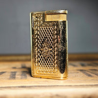 VINTAGE *NEW* 1960's Gent Gold Textured Butane Lighter Japan