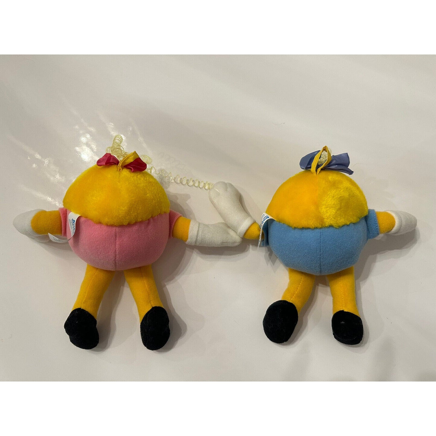 VINTAGE *PRISTINE* 1980's SUPER RARE Ms Pacman Plushy SET - Blue/Pink