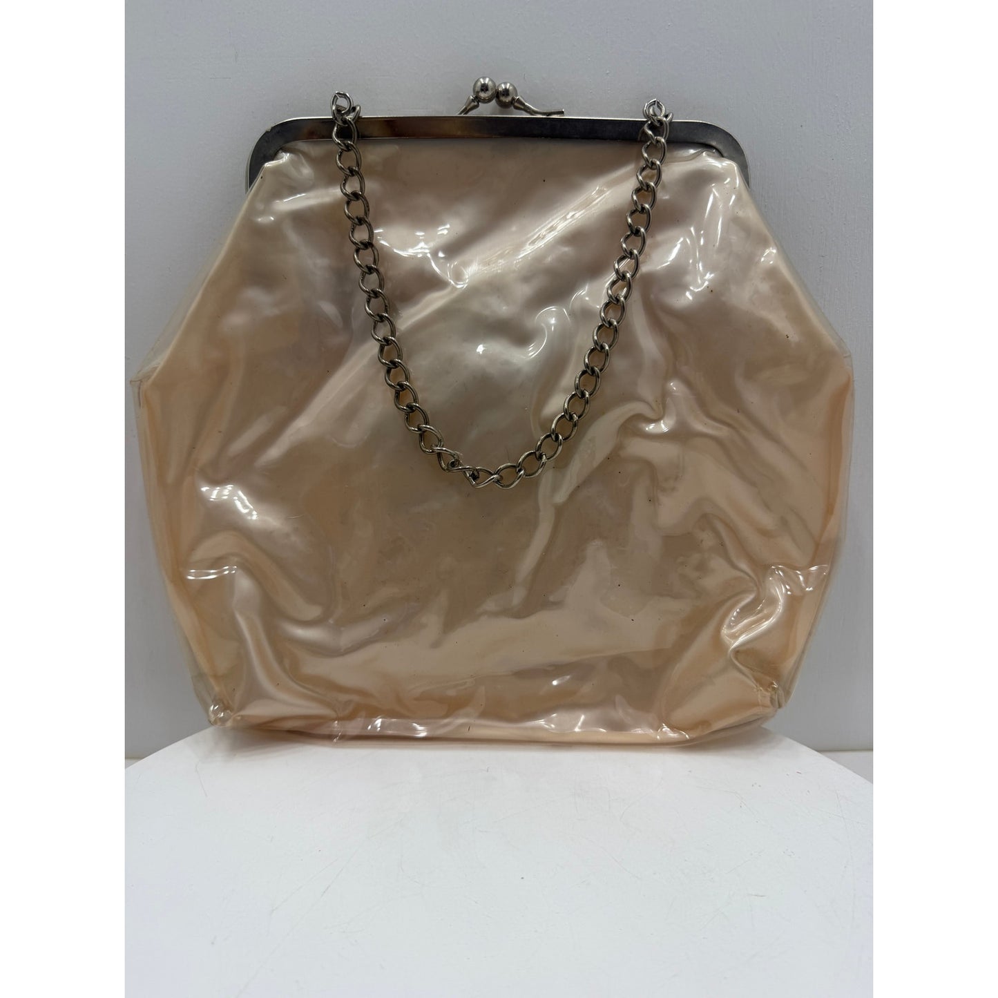 VINTAGE *NEW* 1950's Clear Vinyl Floral Handbag with Original Packing
