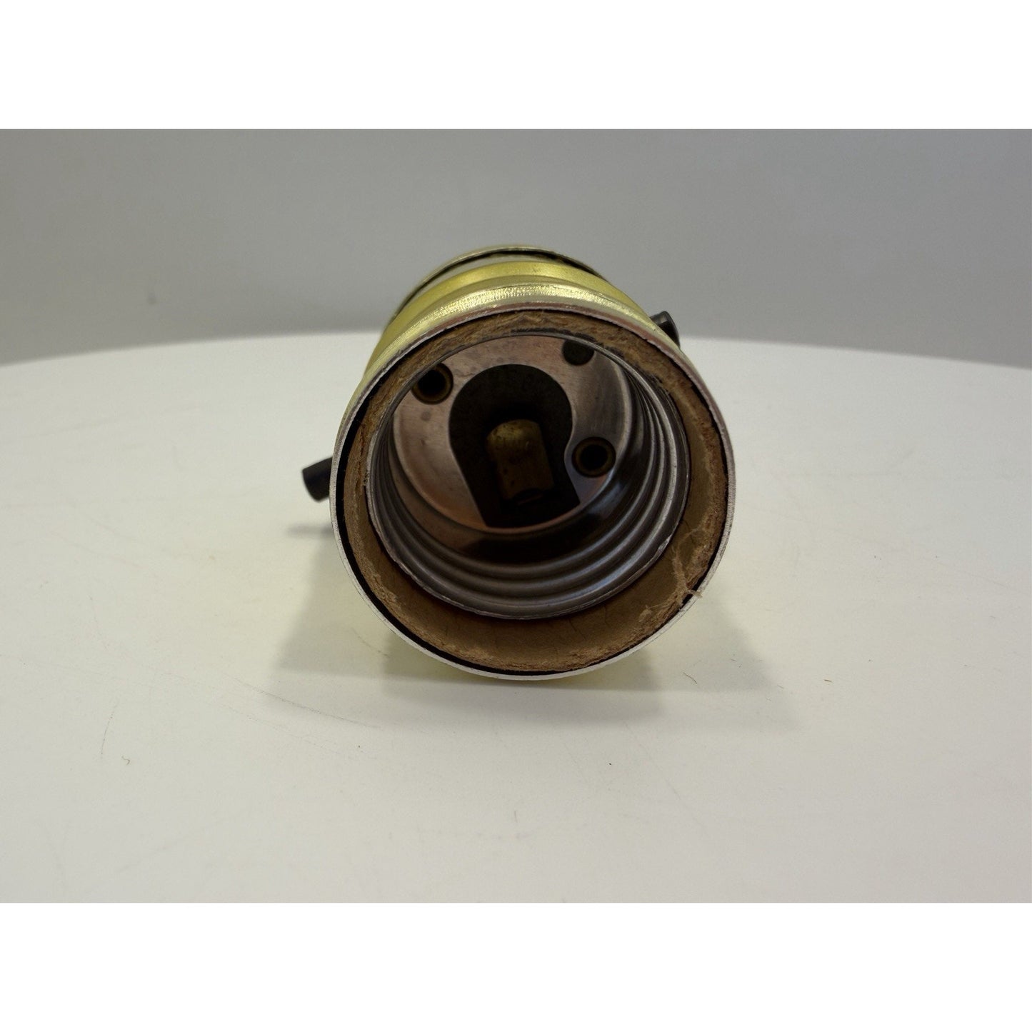 VINTAGE *NEW* 1960's Leviton #6098 Brass Push-Thru Lamp Socket