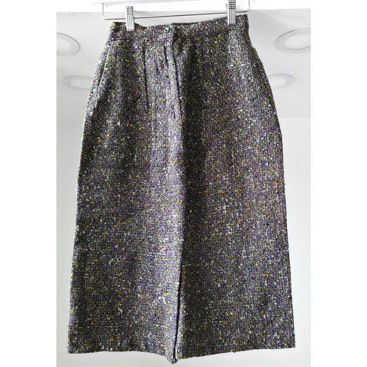 VINTAGE *NEW* 1960's Women's Multi-Color Pencil Skirt with Front Pockets Size 24