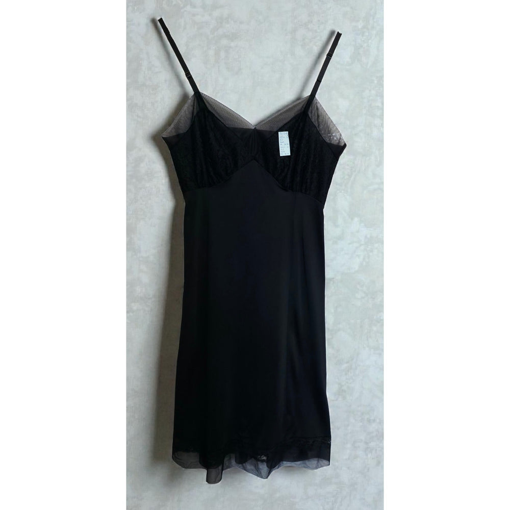 VINTAGE *NEW* 1960's Van Raalte Women's Black with Lace Trim Slip Dress Size 32