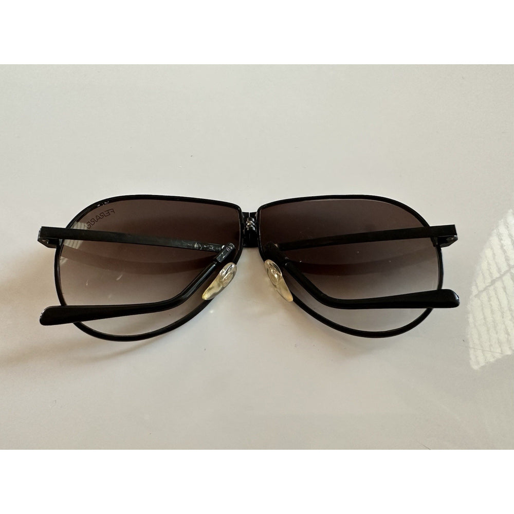 VINTAGE *NEW* 1980's Ferarri Foldable Aviator Sunglasses Black Frame Tinted Lens