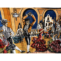 VINTAGE *PRISTINE* 1960's Flamenco Twirl Moroccan Velvet Tapestry