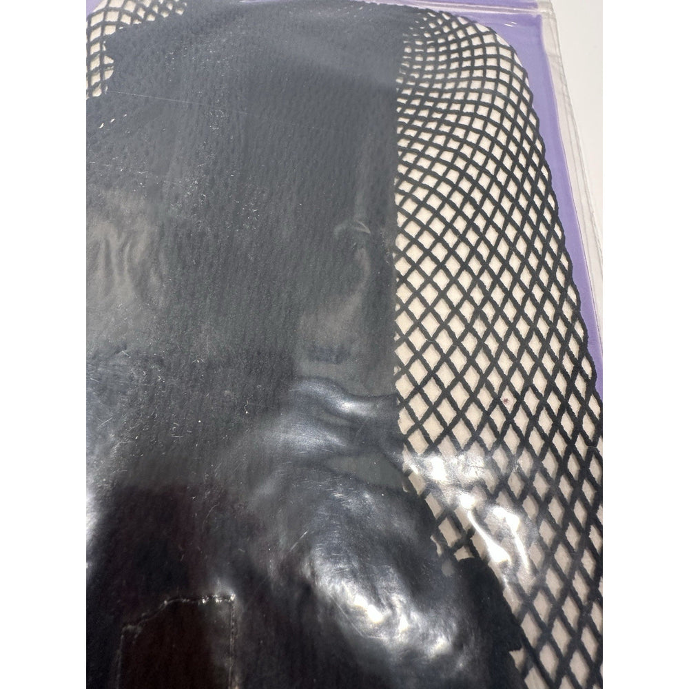 VINTAGE *NEW* 1960's Black Fishnet Seamless 100% Nylon Hosiery Size 8 1/2-11