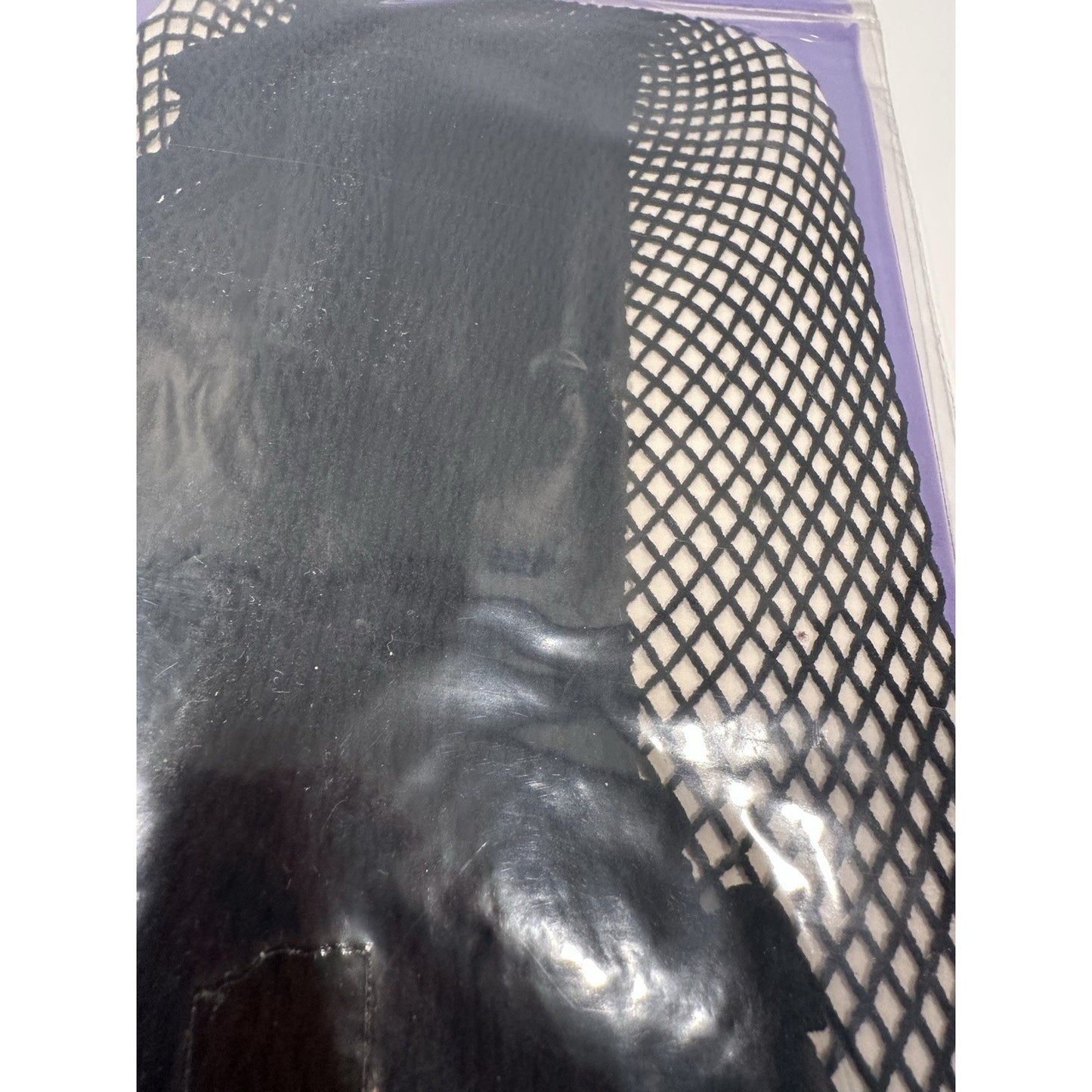 VINTAGE *NEW* 1960's Black Fishnet Seamless 100% Nylon Hosiery Size 8 1/2-11