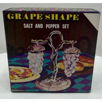 VINTAGE *NEW* 1960's Clear Grape Shape Salt and Pepper Shakers Set of 2