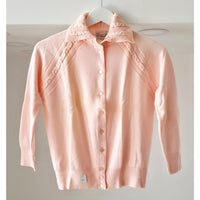 VINTAGE *NEW* 1960's Women's Light Pink Sweater w/Collar 100% Nylon Size 38