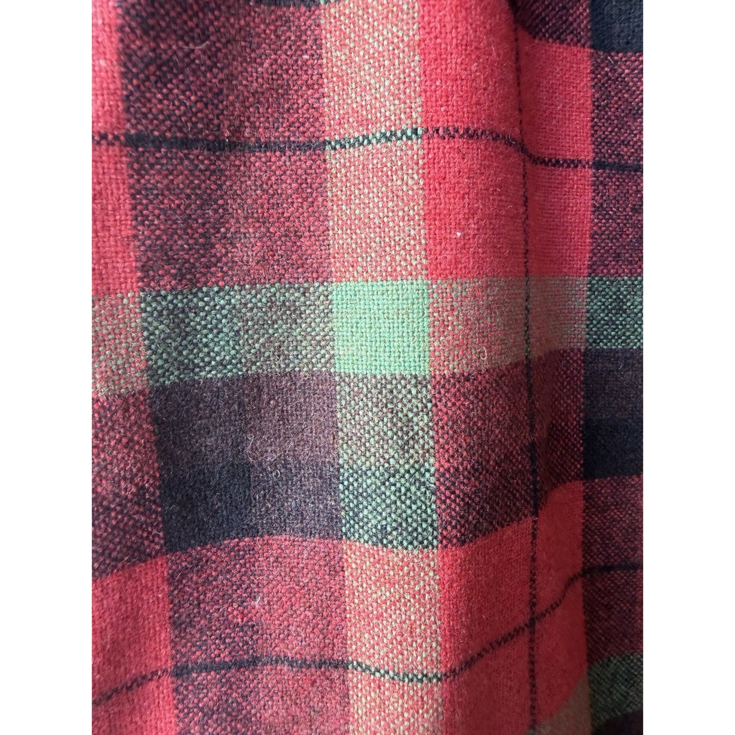 VINTAGE *NEW* 1960's Women's Italian Red/Green Plaid Wool Pencil Skirt Size S