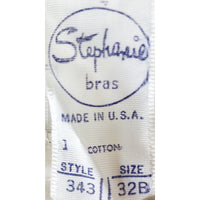 VINTAGE *NEW* 1960's Stephanie Women's Cream Bullet Bra w/Center Flower Size 32B