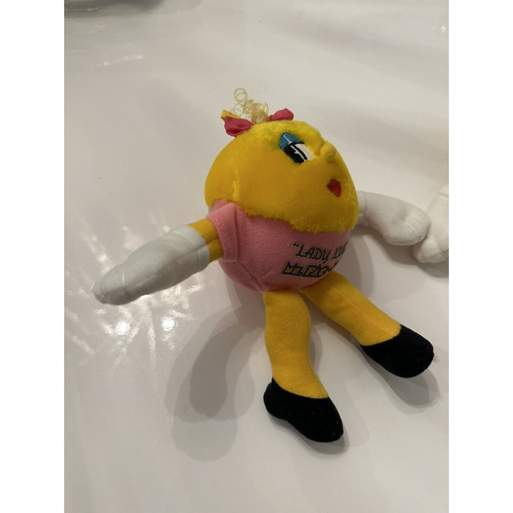 VINTAGE *PRISTINE* 1980's SUPER RARE Ms Pacman Plushy SET - Blue/Pink