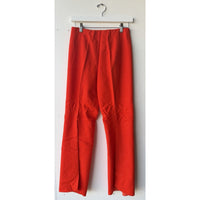 VINTAGE *NEW* 1960's Red Herringbone Hidden Zip Trousers with Slit in Leg