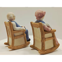 VINTAGE *NEW* 1989 TMD Country Couple Rocking Figurines Set of 2