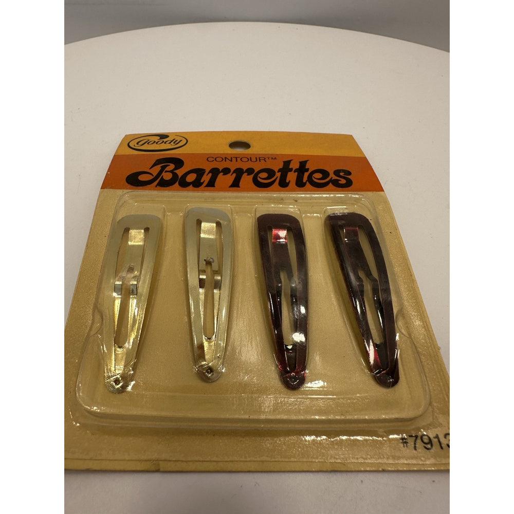 VINTAGE *NEW* 1975 Goody 7913 Contour Barrettes Pack of 4