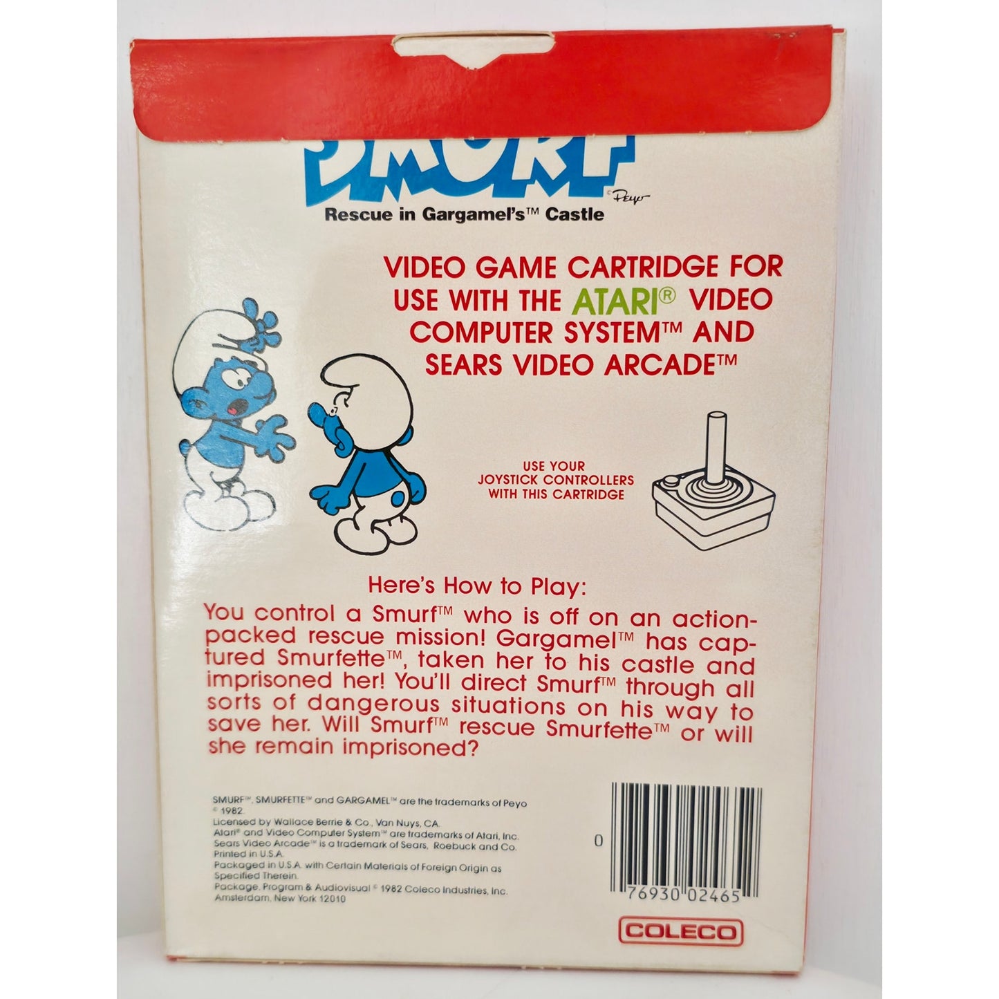 Vintage Atari 2600 SMURF: Gargamel's Castle - Coleco - Factory Sealed - Pristine