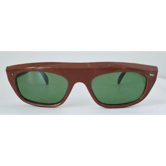 VINTAGE *NEW* 1970's Glam Unisex Sunglasses Brown Frame Gray Lens