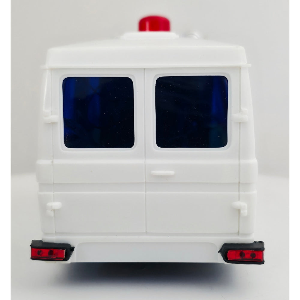 VINTAGE *NEW* 1980's Police Rescue Vehicle White With Siren Bump-n-Go Action