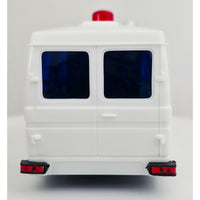VINTAGE *NEW* 1980's Police Rescue Vehicle White With Siren Bump-n-Go Action