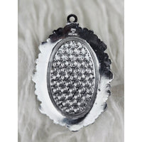 VINTAGE *NEW* 1950's Blue and Silver-Toned Religious Pendant 1.6"