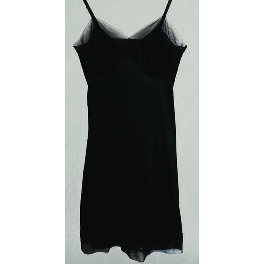 VINTAGE *NEW* 1960's Van Raalte Women's Black with Lace Trim Slip Dress Size 38
