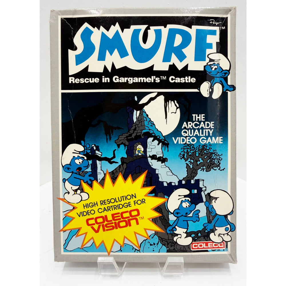 Coleco Vision 1982 SMURF Video Game NOS Sealed w/Box Damage Unsold Dealer Stock
