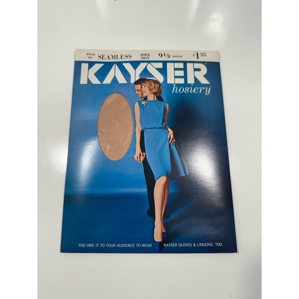 VINTAGE *NEW* Kayser Hosiery-Seamless-Spice Tint-1pair-Sz9.5M X 3