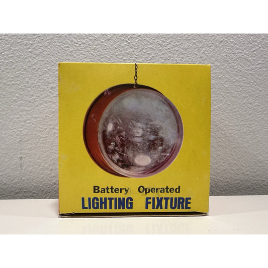 VINTAGE *NEW* 70s Battery Operated Light Fixture Attic Stairs Closets