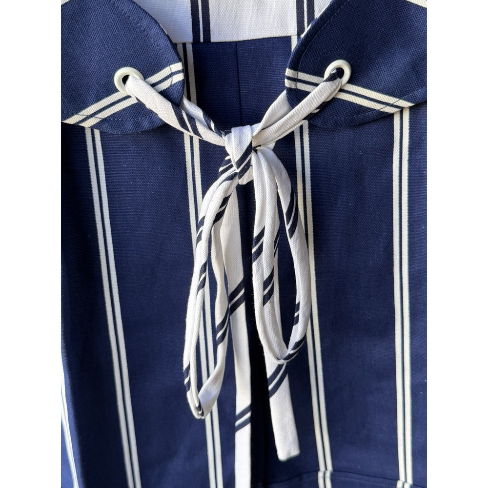 VINTAGE *NEW* 1960's Blue/White Striped Waist Tie Romper Size 12 (Fits like 4-6)